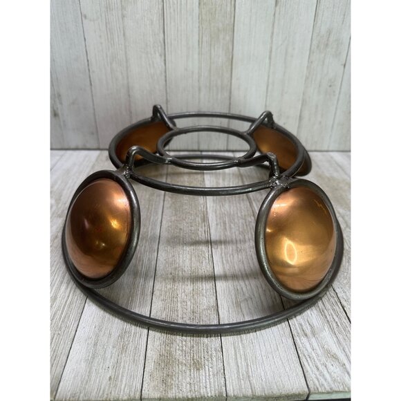 Vtg Ambrosia MCM Metal Wire & Brass Copper Basket Fruit Bowl Decor 1995 11" DIA - Picture 4 of 10